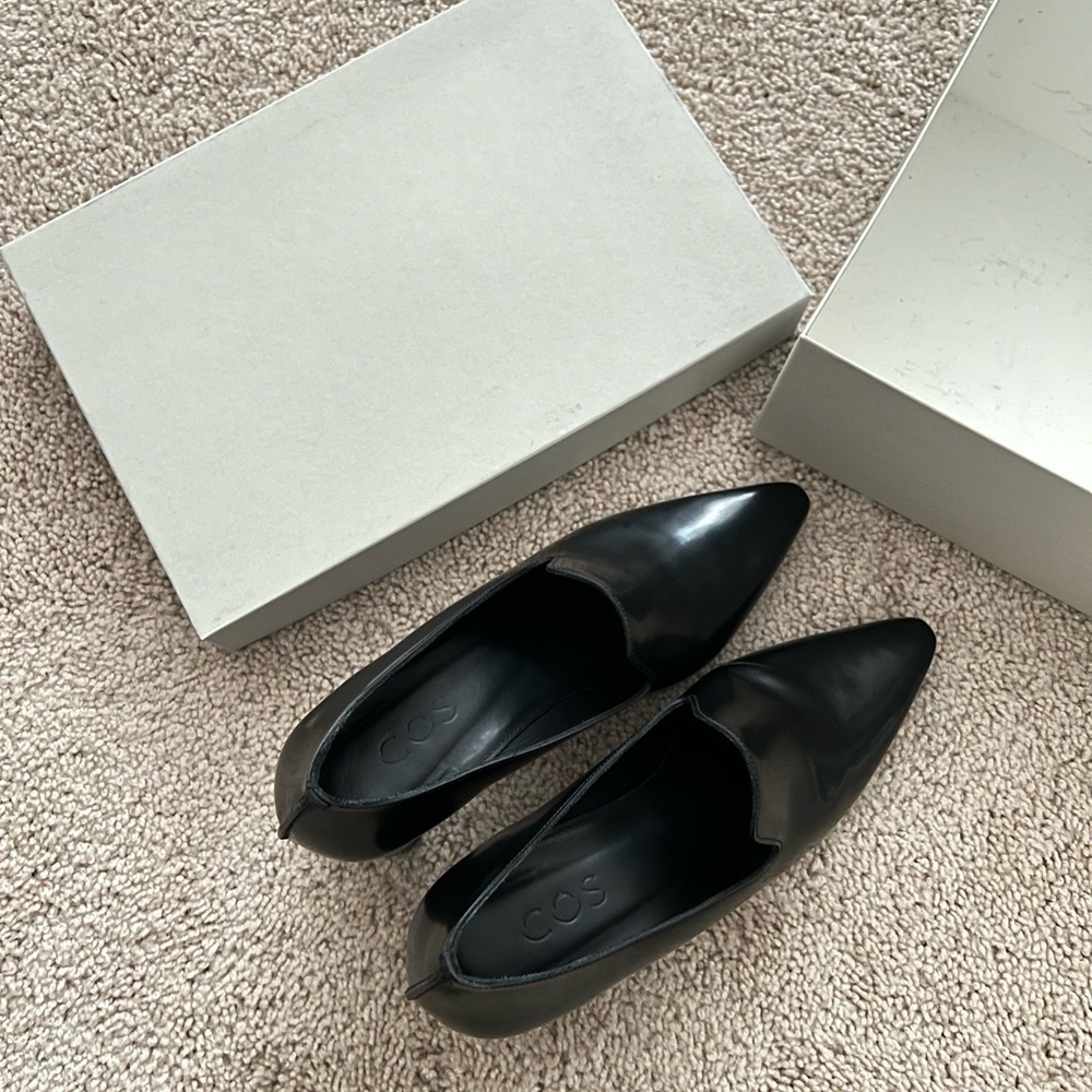 cos leather high heel